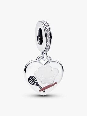 Pandora Engravable Baking Tools Heart Dangle Charm